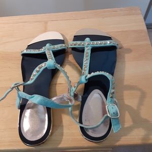 Paprika Shoes - 3X25. Paprika Blue Silver Studded Sandals Paprika Shoes - 3X25. Paprika Blue Silver Studded Sandals